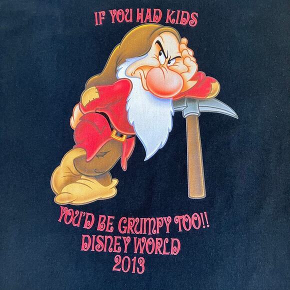 Disneyland Resort Disney World Grumpy 2013 Short Sleeve Tshirt Hanes Cotton 2X - Picture 5 of 15